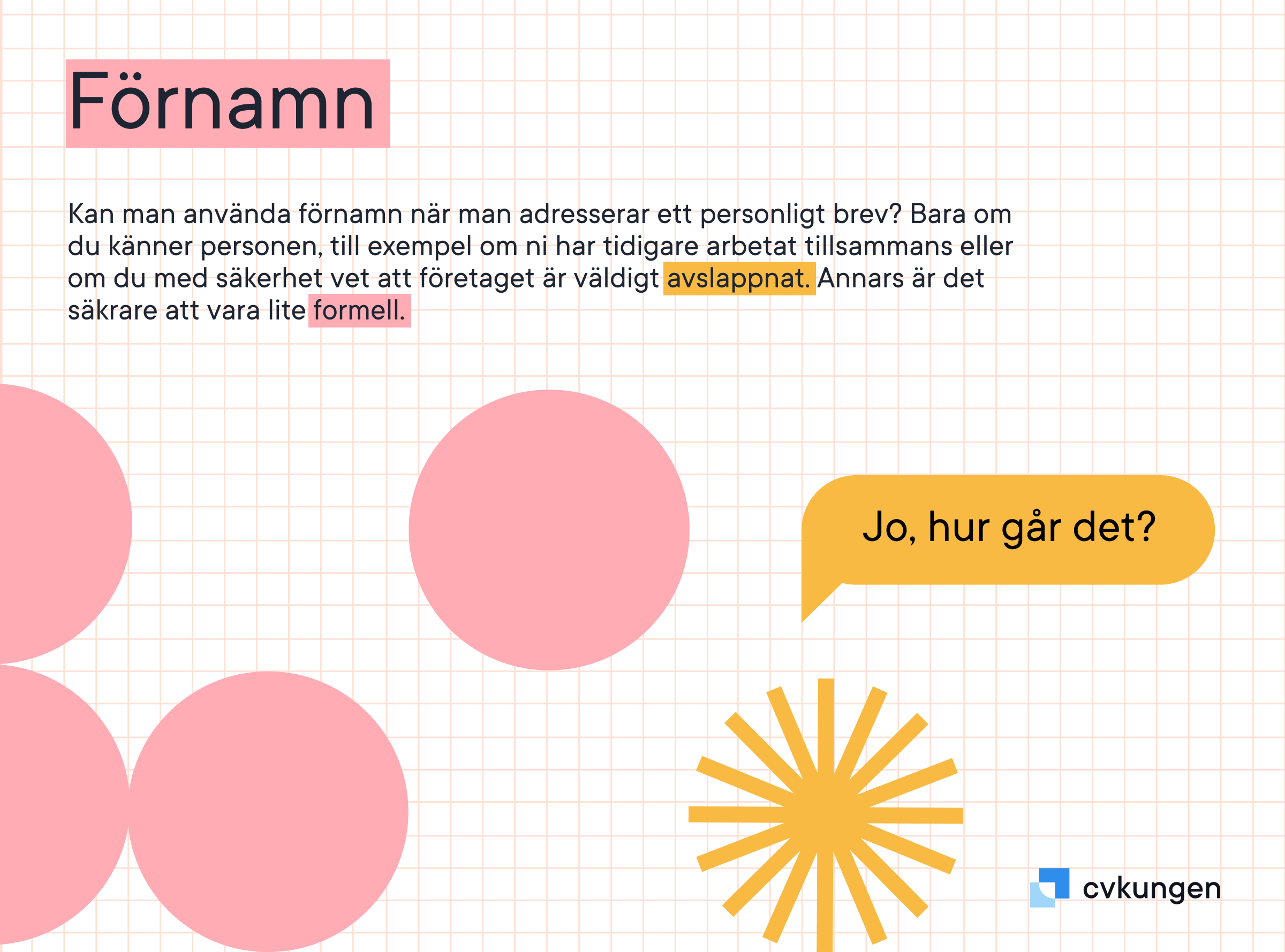 "När man ska använda förnamn i ett ansökningsbrev"