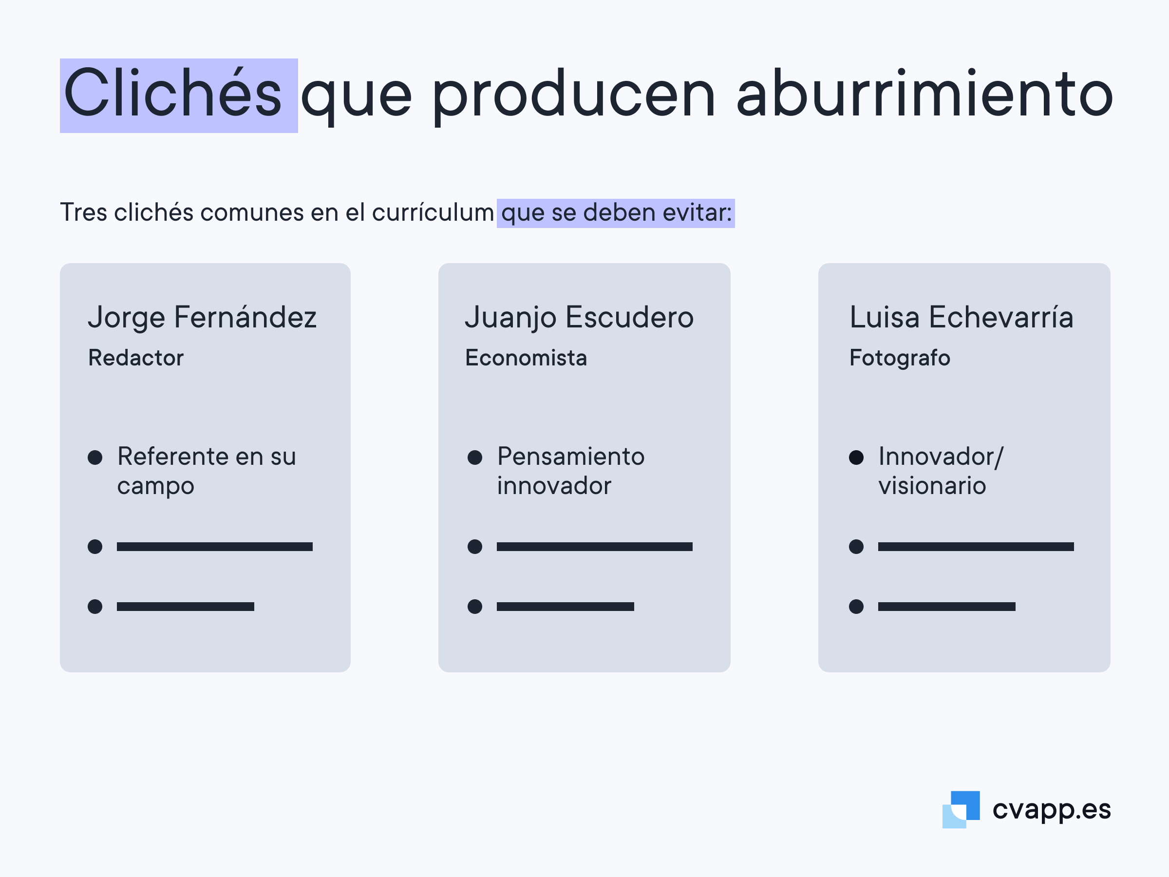 Ejemplos de clichés que provocan suspiros Ejemplos de clichés que provocan suspiros