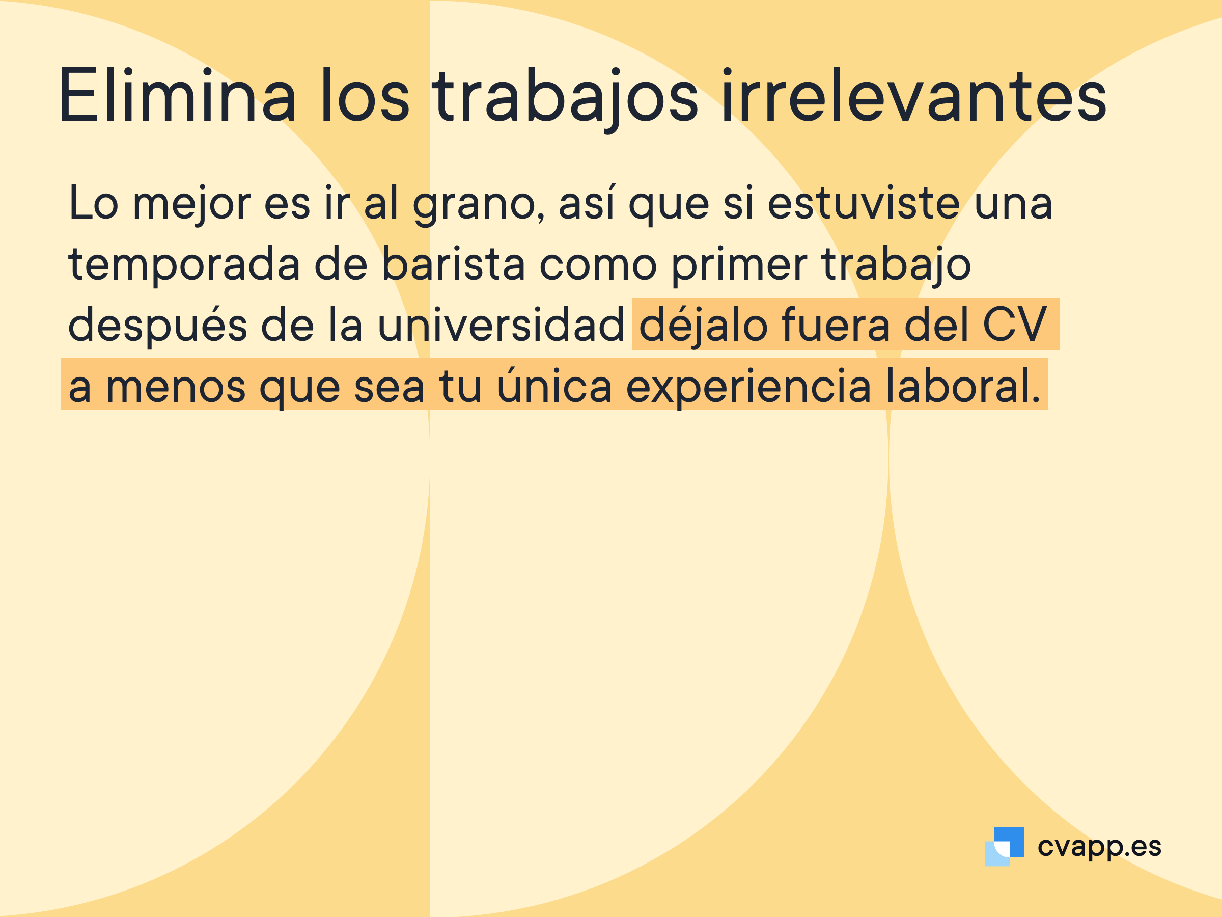 Eliminar trabajos irrelevantes Eliminar trabajos irrelevantes